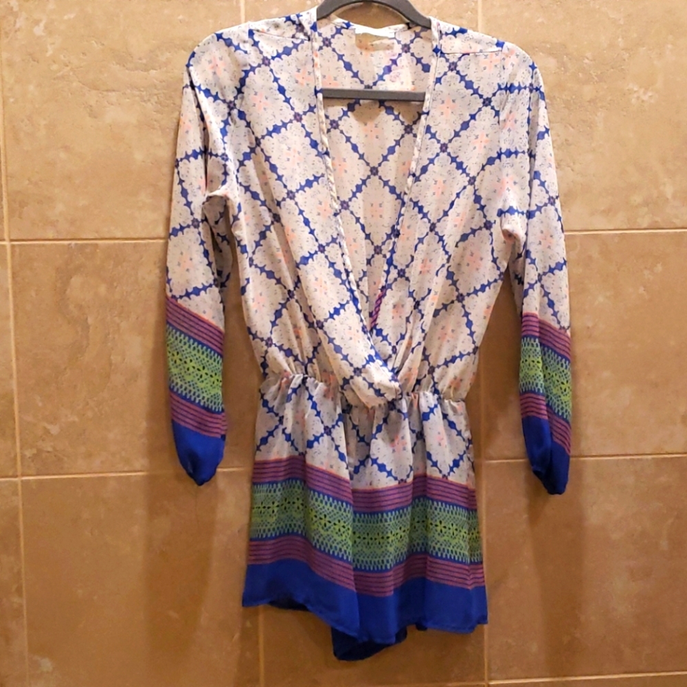 Beach coverup romper, sheer, size medium run small